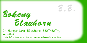bokeny blauhorn business card